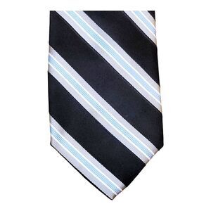 Vintage Michael Kors Men's Neck Tie Blue and Black One Size Stripped